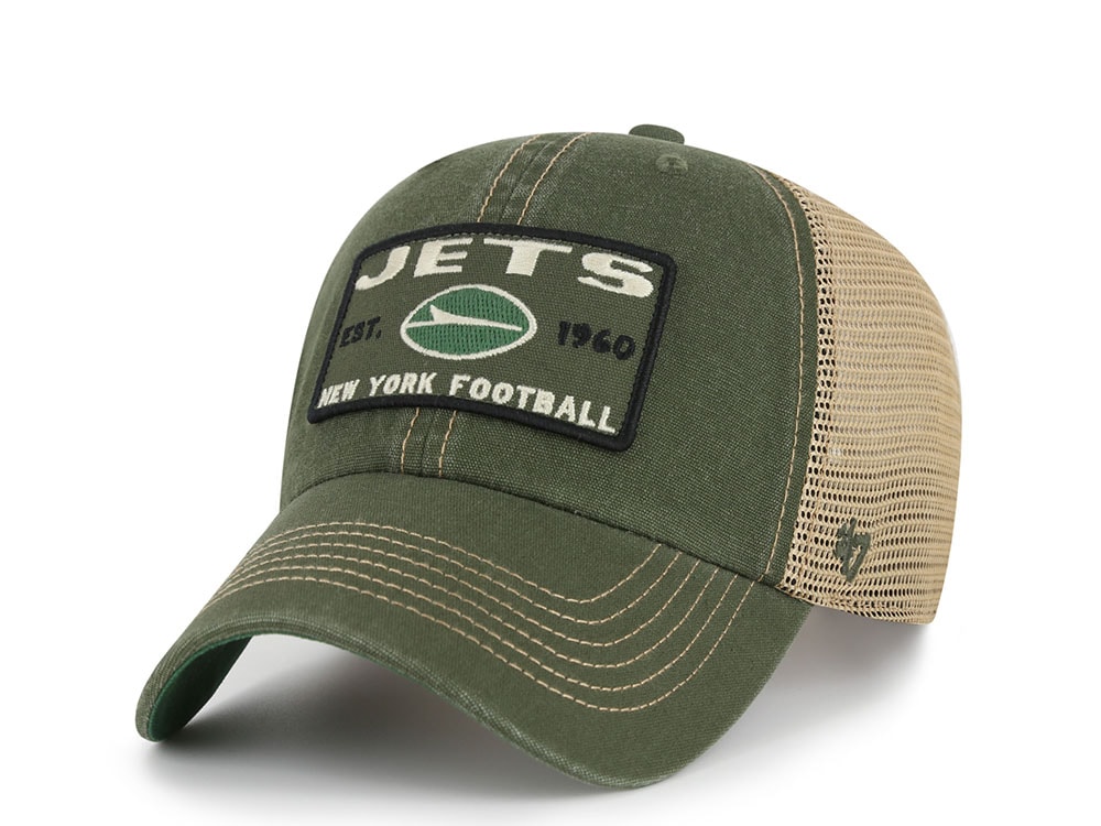 47 Brand New York Jets Washed Green Clean Up Strapback Gorra