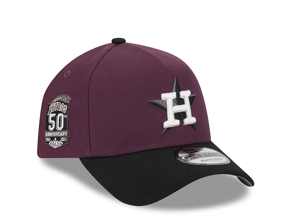 New Era Houston Astros 50th Anniversary Two Tone Plum 9Forty A Frame Snapback Gorra