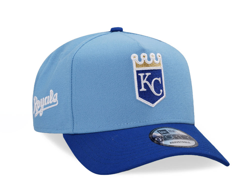 New Era Kansas City Royals Sky Blue Two Tone  9Forty A Frame Snapback Gorra