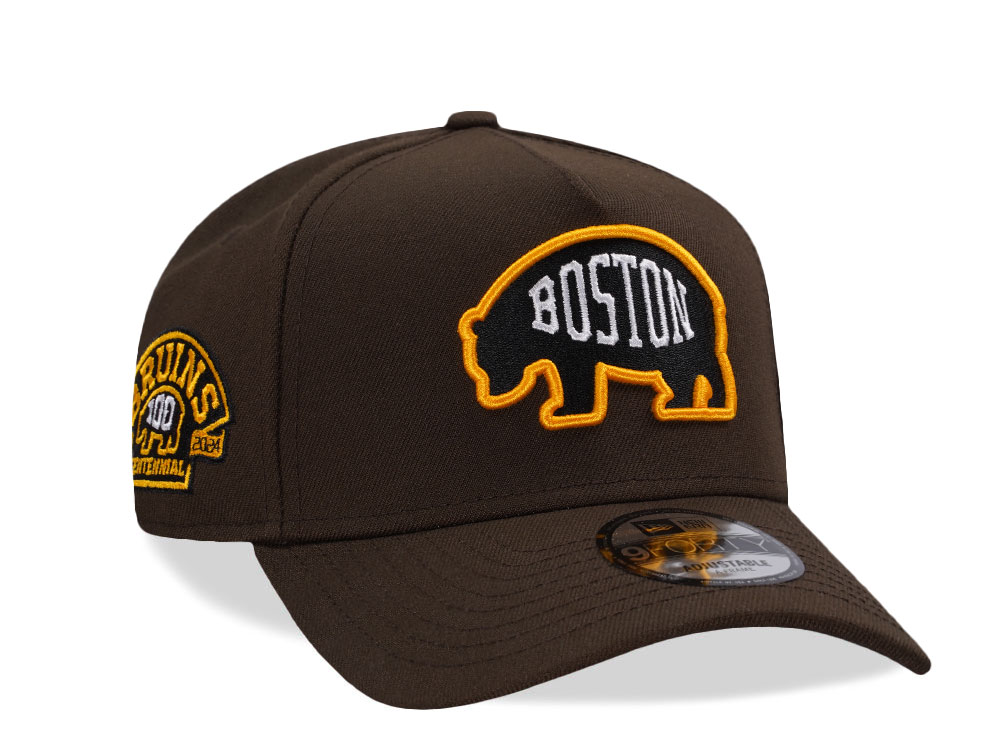 New Era Boston Bruins Centennial Walnut Prime Edition 9Forty A Frame Snapback Gorra