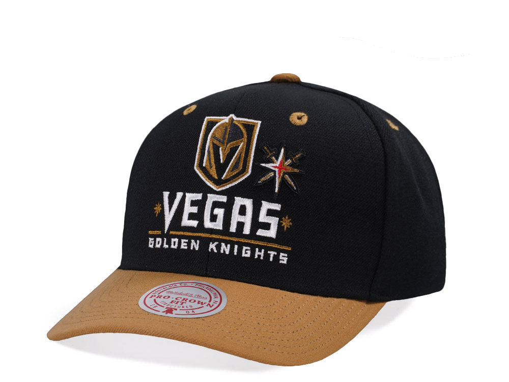 Mitchell & Ness Vegas Golden Knights Two Tone Pro Crown Fit Snapback Gorra