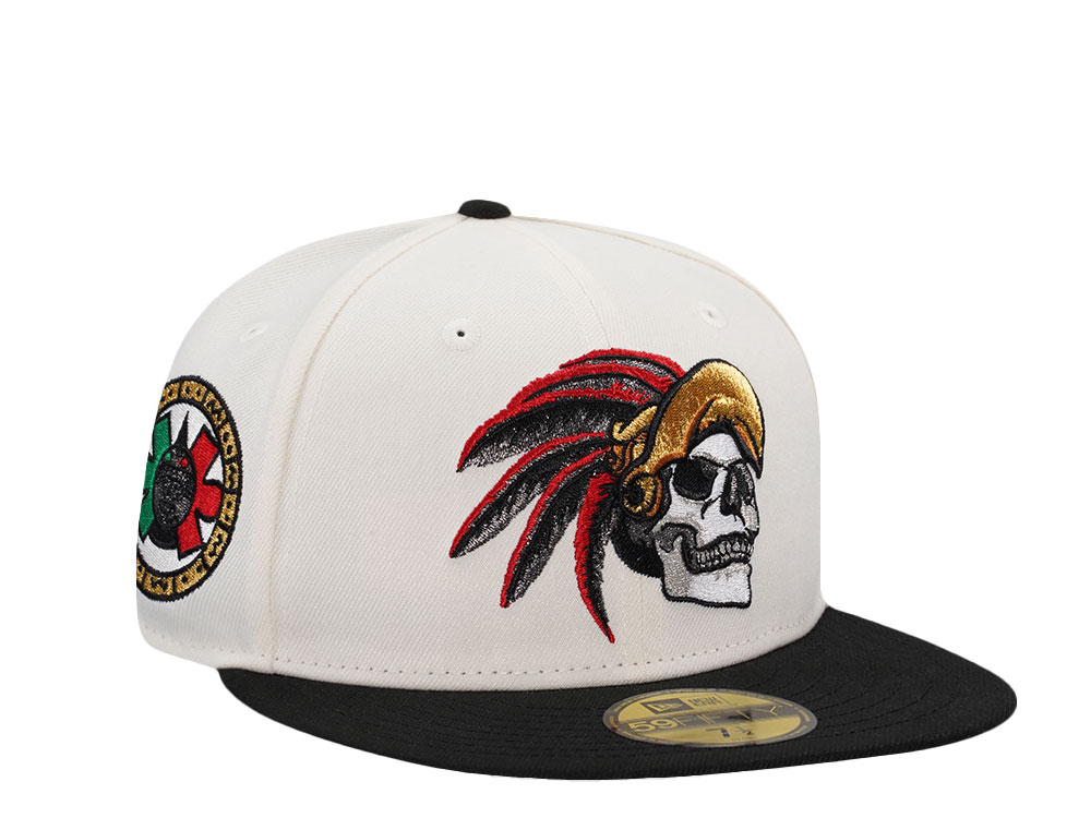 New Era Mexico Aztec Skull Warrior Chrome Two Tone Edition 59Fifty Fitted Gorra