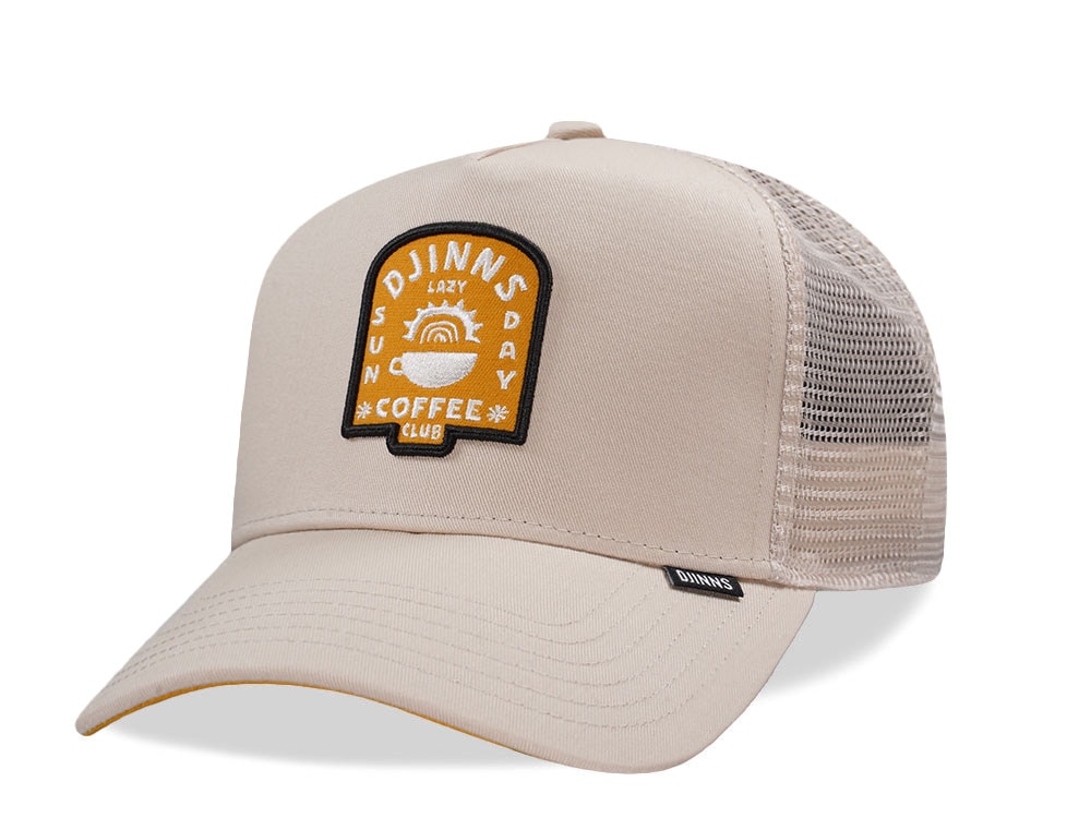 Djinns Lazy Sunday Coffee Club Khaki Trucker Snapback Gorra