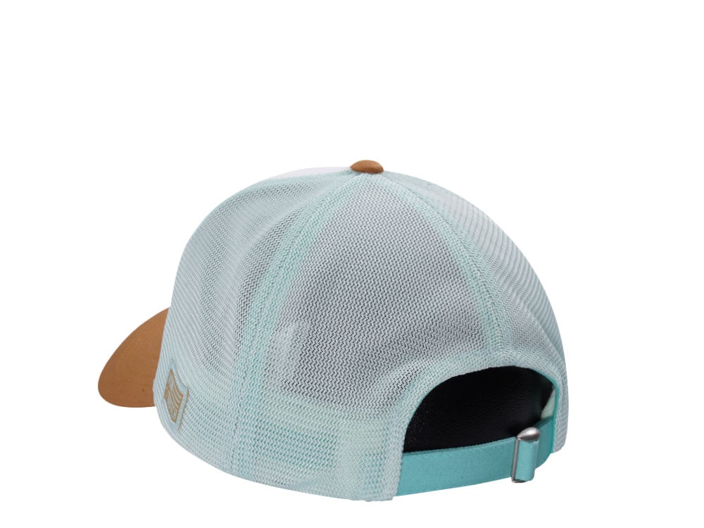 Von Dutch Oval Patch White Blue Two Tone Trucker Strapback Gorra