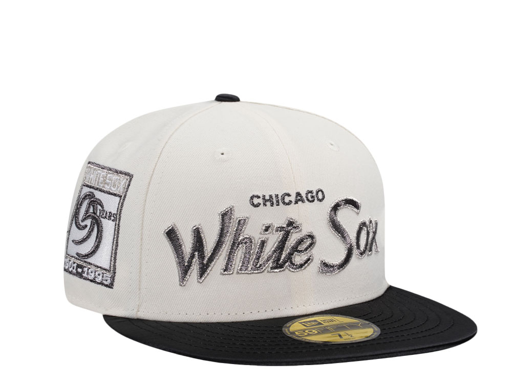 New Era Chicago White Sox 95 Years Satin Edition White Black 59Fifty Fitted Gorra