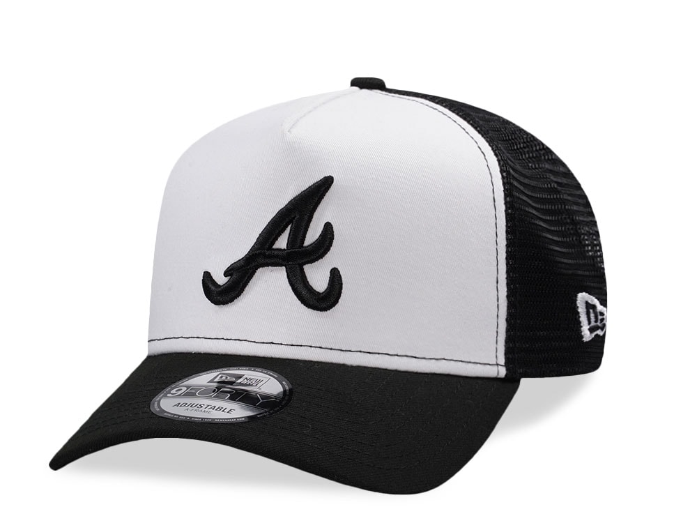 New Era Atlanta Braves White Classic Edition 9Forty A Frame Trucker Snapback Gorra