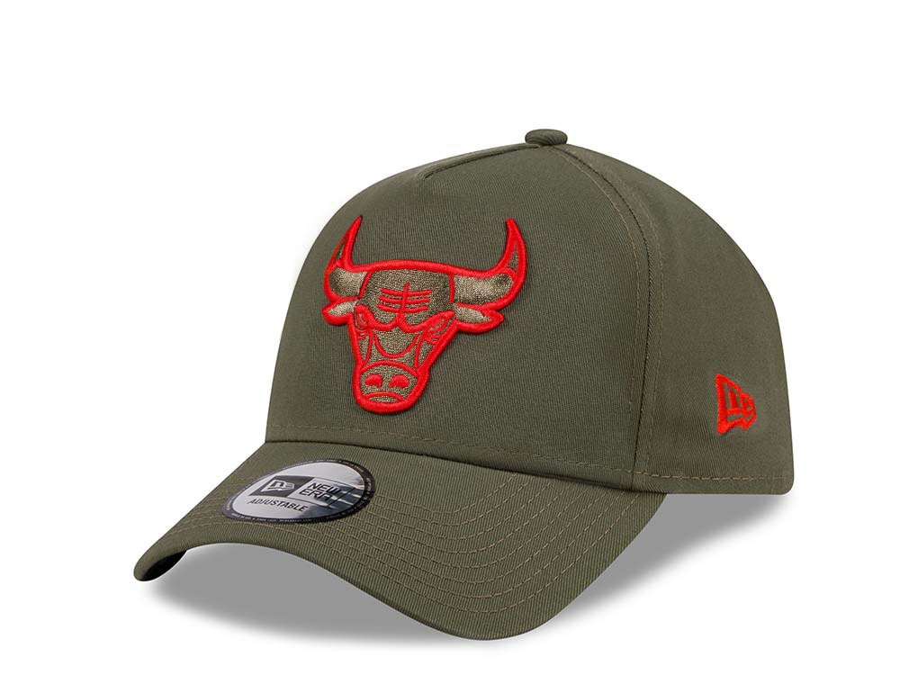 New Era Chicago Bulls Spanish Olive A Frame Snapback Gorra