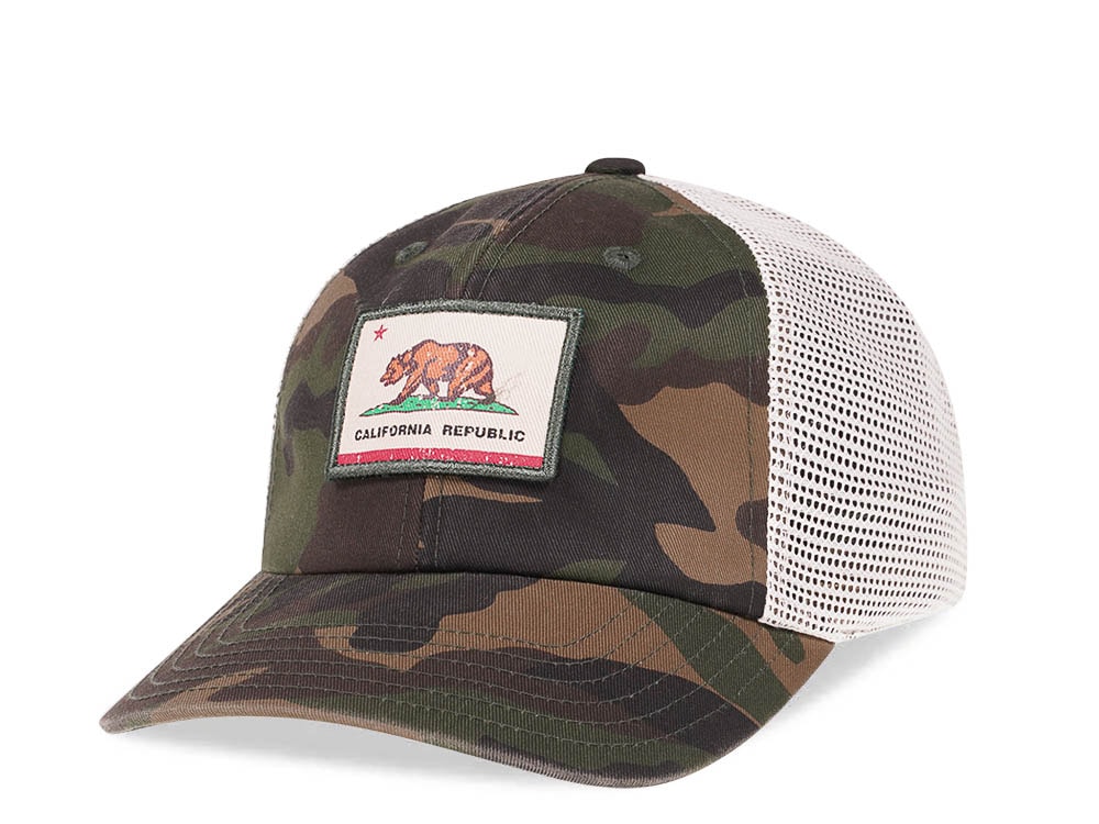 American Needle California Republic Camouflage Trucker Strapback Gorra