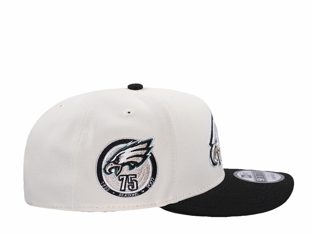 New Era Philadelphia Eagles 75th Anniversary Chrome Two Tone Edition 9Fifty A Frame Snapback Gorra