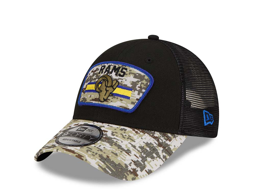 New Era Los Angeles Rams Salute to Service 21 9Forty Trucker Snapback Gorra