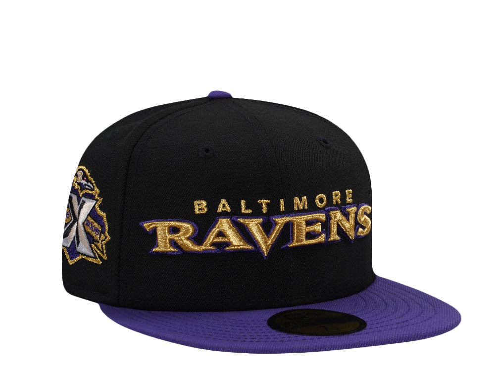 New Era Baltimore Ravens 10th Anniversary Black Two Tone Edition 59Fifty Fitted Gorra