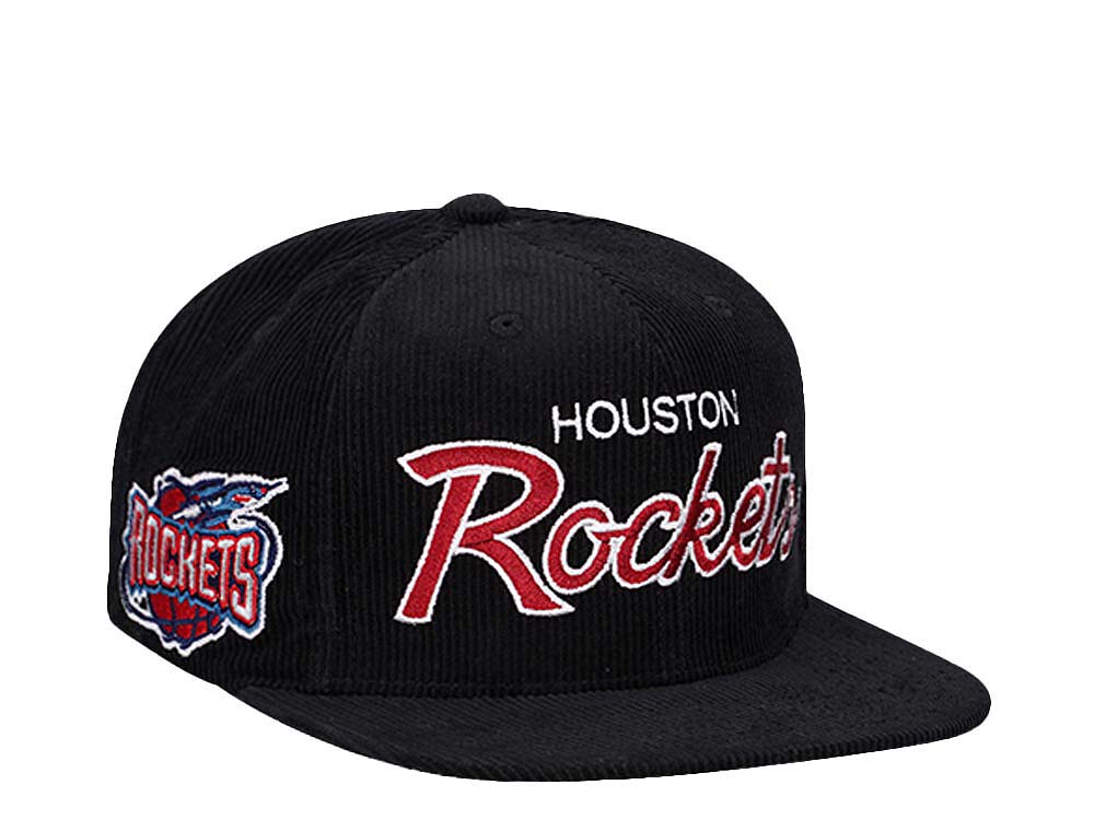 Mitchell & Ness Houston Rockets Cord Script Hardwood Classic Snapback Gorra