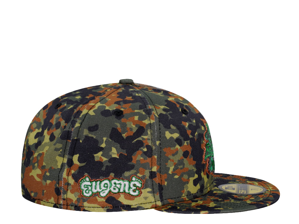 New Era Eugene Emeralds Flecktarn Glow Edition 59Fifty Fitted Gorra