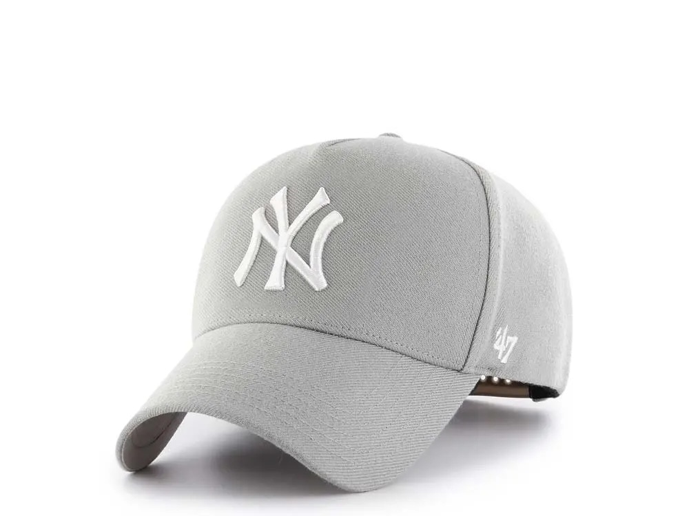 47brand New York Yankees Grey Curved Snapback Gorra