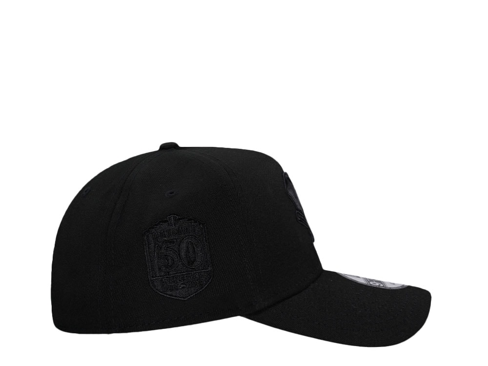 New Era Oakland Athletics 50th Anniversary Black On Black 9Forty A Frame Snapback Gorra