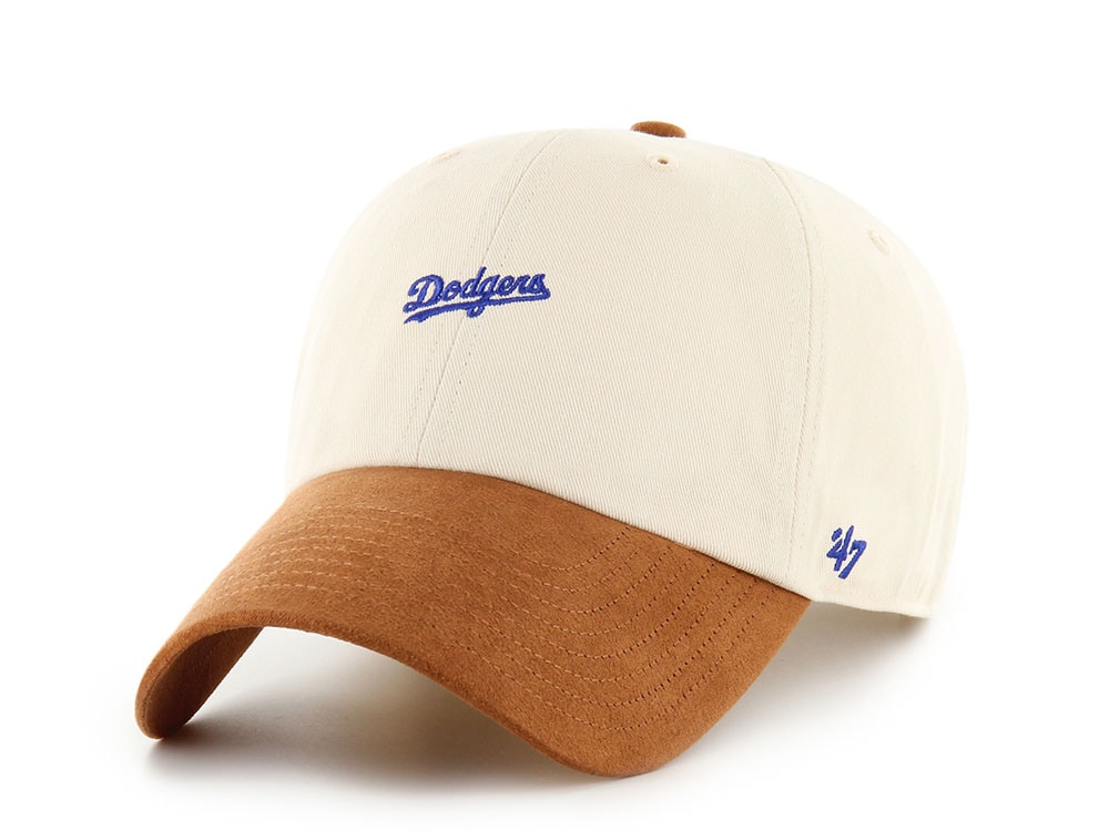 47 Brand Los Angeles Dodgers Script Suede Visor Natural Clean Up Strapback Gorra