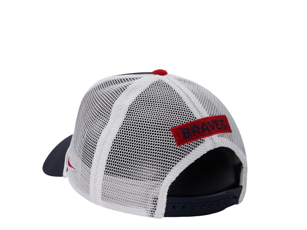 Nike Atlanta Braves Primetime Dri-Fit Rise Navy Edition Trucker Snapback Gorra