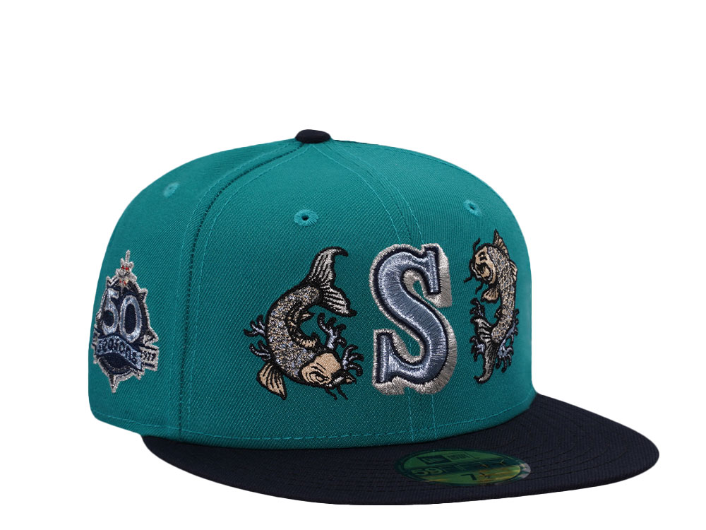 New Era Seattle Mariners 50th Anniversary Northwest Green Two Tone Edition 59Fifty Fitted Gorra