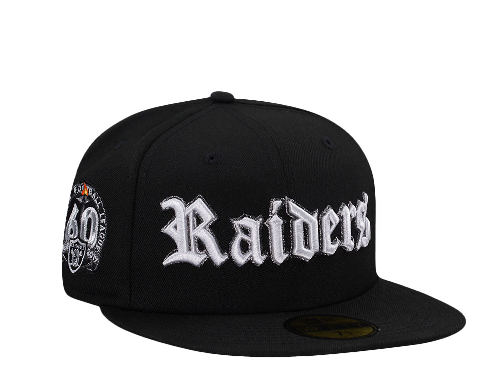 New Era Las Vegas Raiders 60th Anniversary Script Prime Edition 59Fifty Fitted Gorra