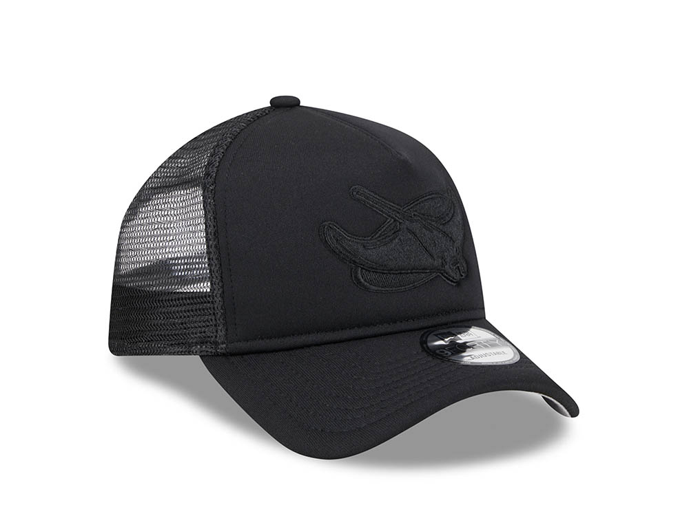 New Era Tampa Bay Rays Black All Day 9Forty A Frame Trucker Snapback Gorra