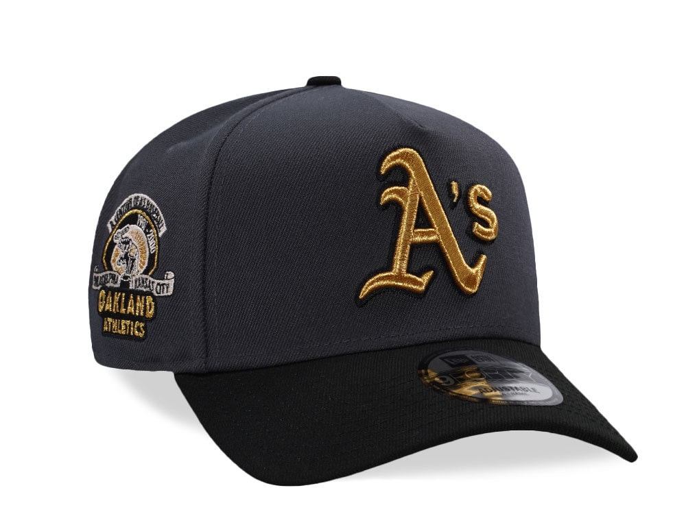 New Era Oakland Athletics 100th Anniversary Dark Gray Two Tone Edition 9Forty A Frame Snapback Gorra