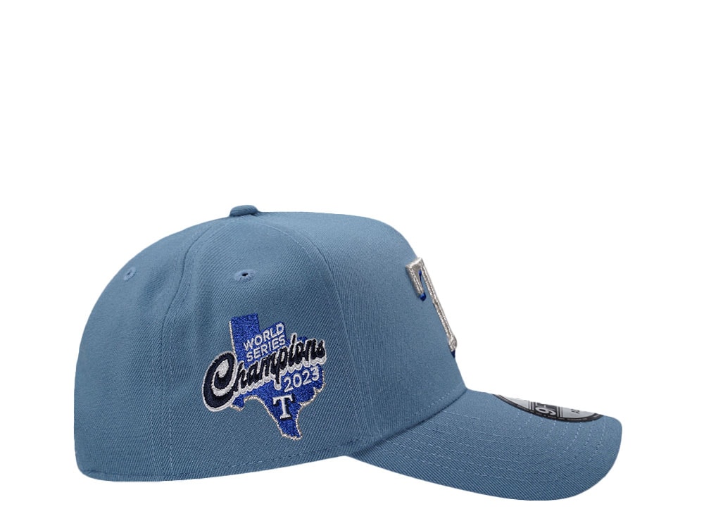 New Era Texas Rangers World Series Champions 2023 Blue Metallic Edition 9Forty A Frame Snapback Gorra