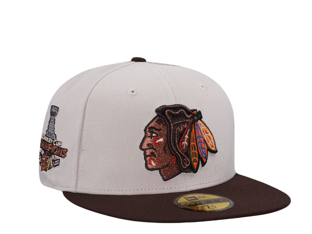 New Era Chicago Blackhawks Stanley Cup Champs 2015 Stone Two Tone Edition 59Fifty Fitted Gorra