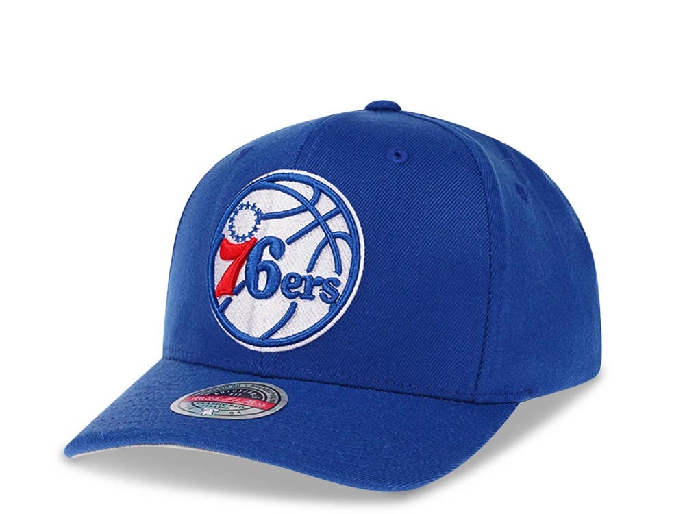 Mitchell & Ness Philadelphia 76ers Team Ground Red Line Solid Flex Blue Snapback Gorra