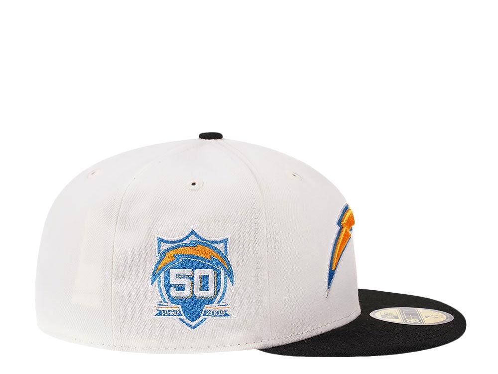 New Era Los Angeles Chargers 50th Anniversary Cream Dome Edition 59Fifty Fitted Gorra