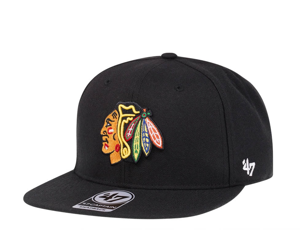 47Brand Chicago Blackhawks No Shot Black Captain Snapback Gorra
