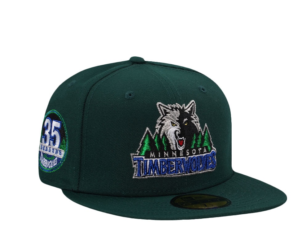 New Era Minnesota Timberwolves 35th Anniversary Green Prime Edition 59Fifty Fitted Gorra