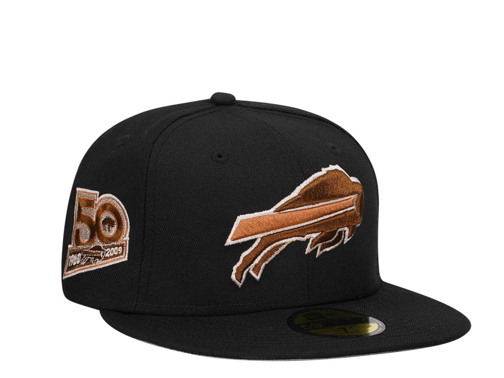 New Era Buffalo Bills 50th Anniversary Black Brown Edition 59Fifty Fitted Gorra