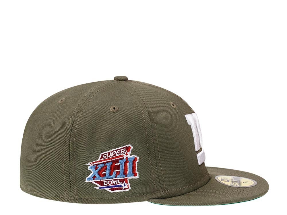 New Era New York Giants Super Bowl XLII Olive Throwback Edition 59Fifty Fitted Gorra
