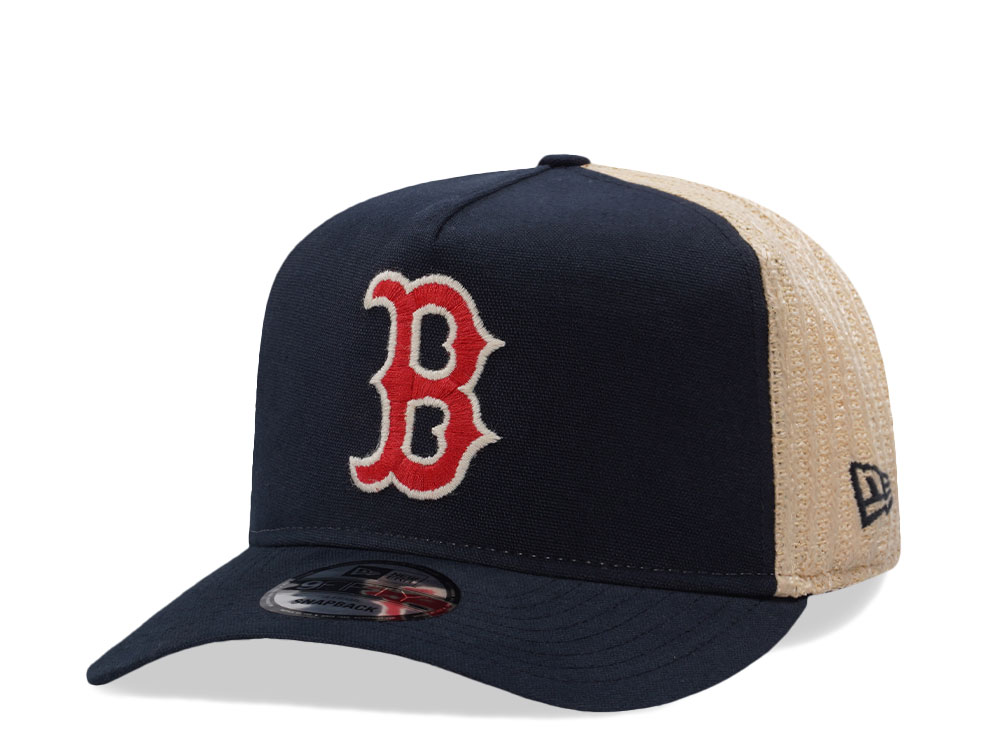 New Era Boston Red Sox Grained Navy Edition 9Fifty Trucker A Frame Snapback Gorra