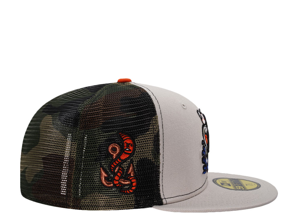 New Era Gwinnett Stripers Camouflage Mesh Edition 59Fifty Trucker Fitted Gorra