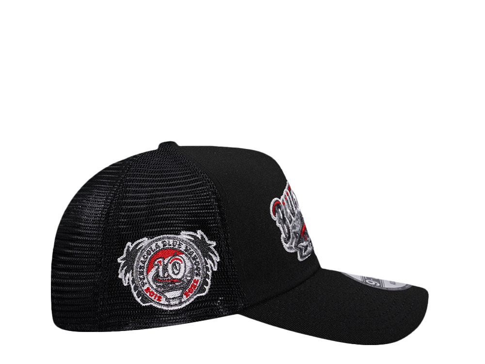 New Era Pensacola Blue Wahoos 10 Years Black Trucker Edition 9Forty A Frame Snapback Gorra
