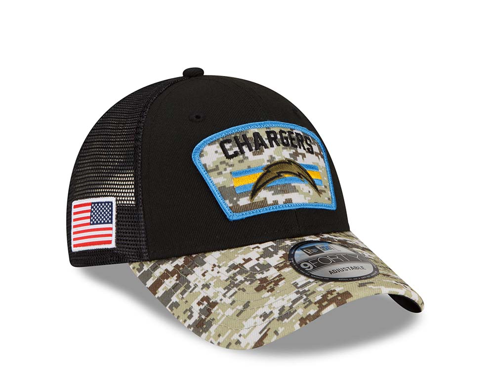 New Era Los Angeles Chargers Salute to Service 21 9Forty Trucker Snapback Gorra