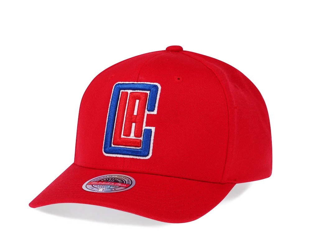 Mitchell & Ness Los Angeles Clippers Team Ground Red Line Solid Flex Snapback Gorra