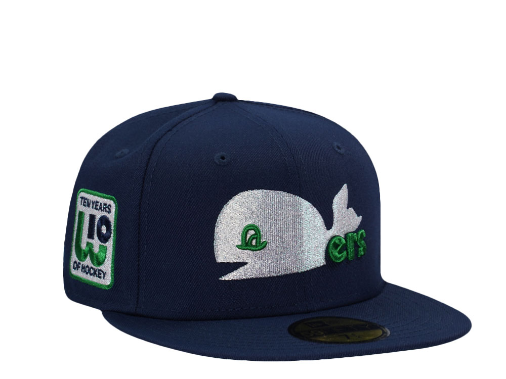 New Era Hartford Whalers 10 Years of Hockey Navy Throwback Edition 59Fifty Fitted Gorra
