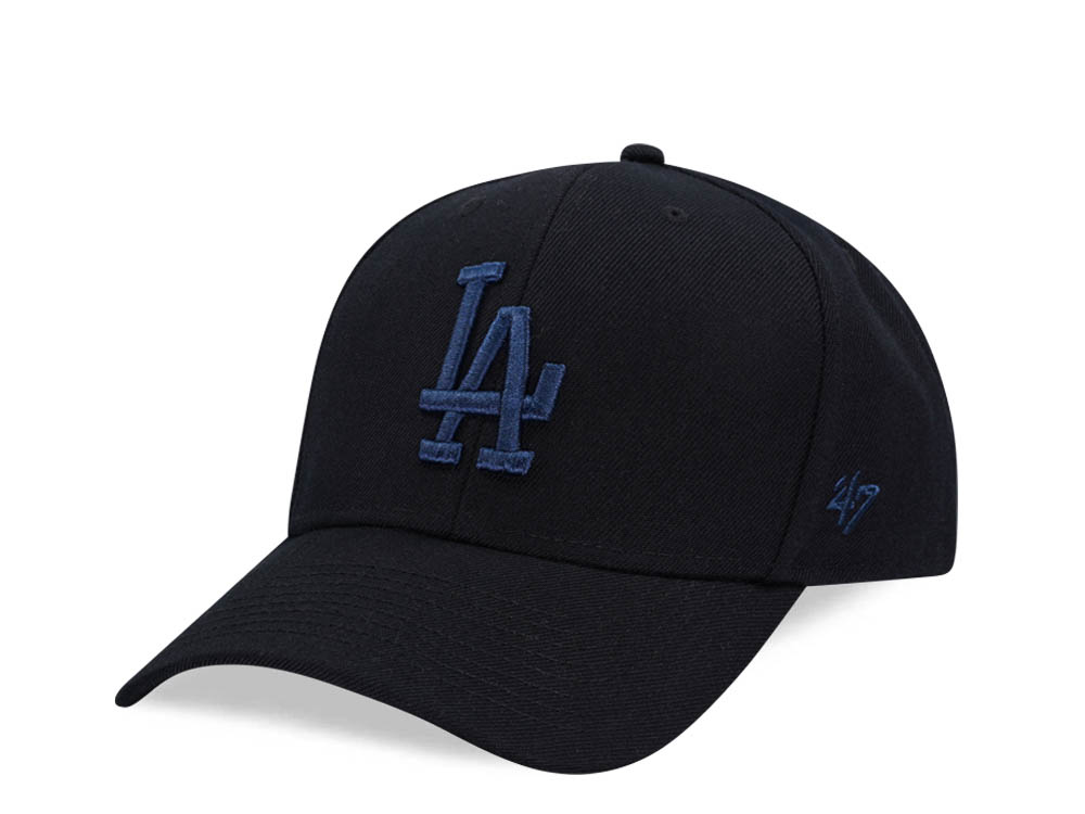 47Brand Los Angeles Dodgers Black Navy Black MVP Snapback Gorra