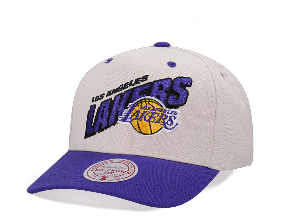 Mitchell & Ness Los Angeles Lakers Chrome Two Tone Pro Crown Fit Snapback Gorra