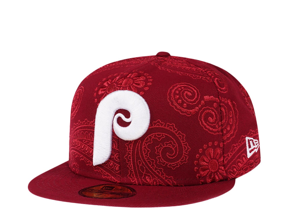 New Era Philadelphia Phillies Maroon MLB Swirl 59Fifty Fitted Gorra
