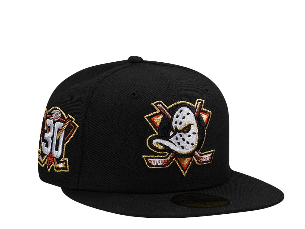 New Era Anaheim Ducks 30th Anniversary Black Metallic Edition 59Fifty Fitted Gorra