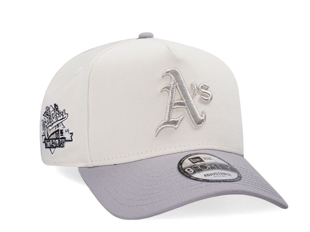New Era Oakland Athletics World Series 1989 Metallic Chrome Two Tone 9Forty A Frame Snapback Gorra