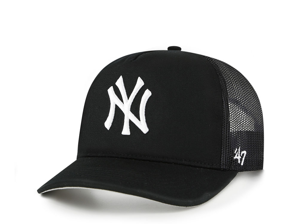 47Brand New York Yankees Black Trucker Hitch Snapback Gorra