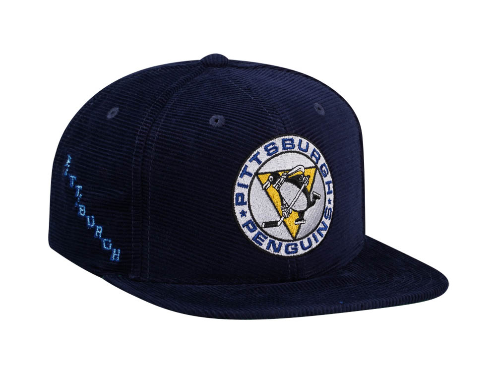 Mitchell & Ness Pittsburgh Penguins Navy Cord Vintage Snapback Gorra