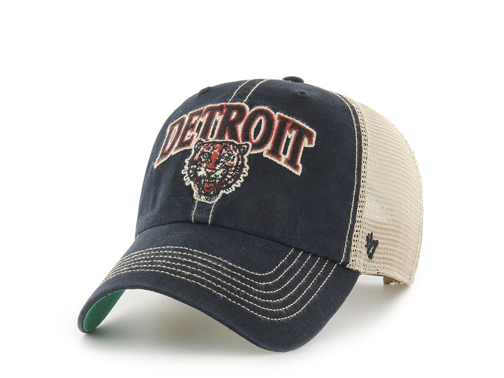 47Brand Detroit Tigers Cooperstown Vintage Black Edition Trucker Clean Up Snapback Gorra