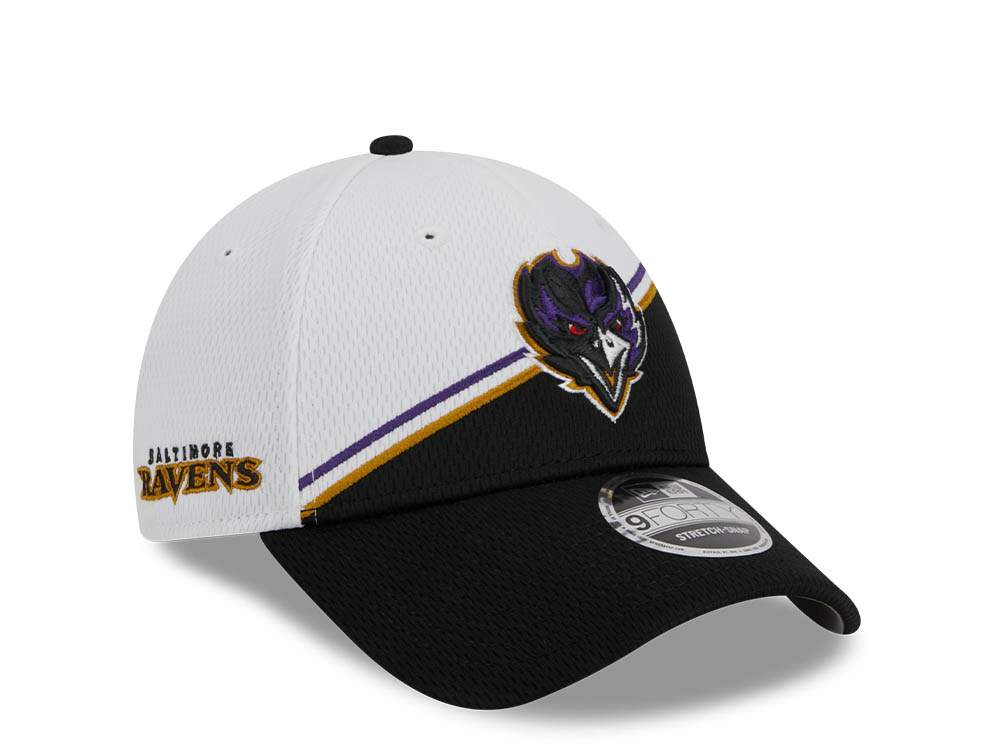New Era Baltimore Ravens NFL Sideline 2023 Black White  9Forty Snapback Gorra