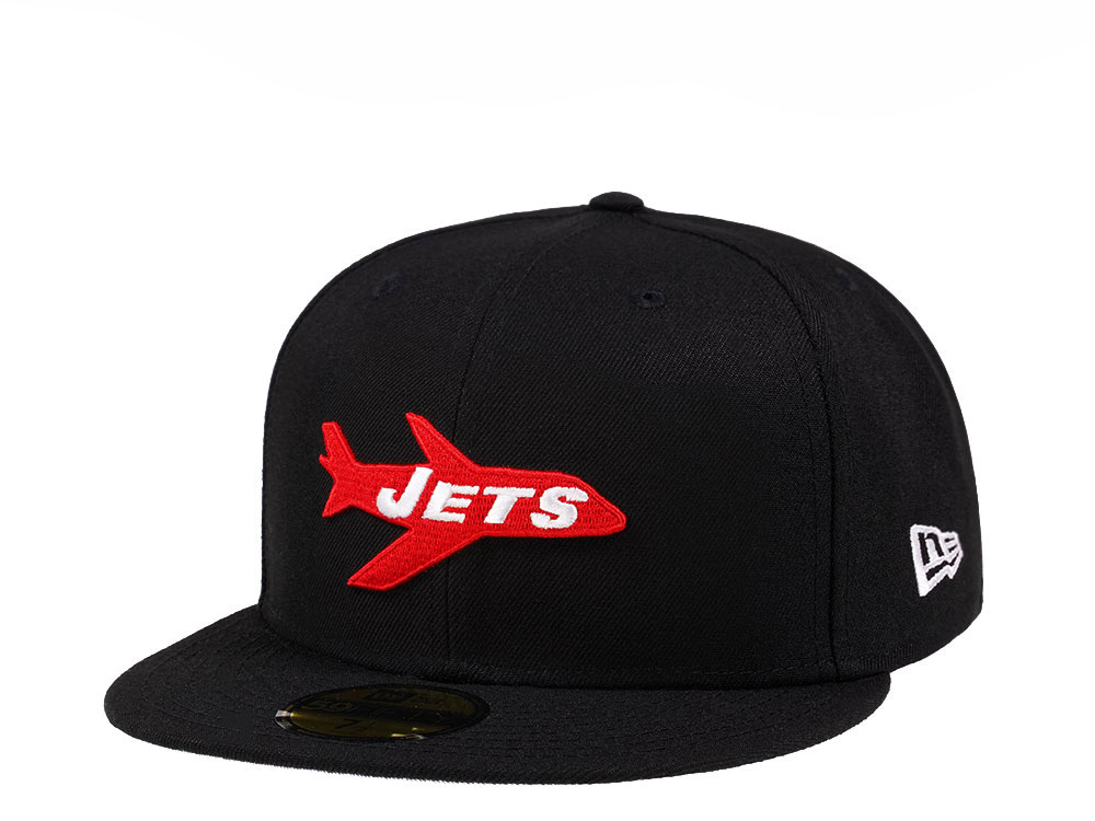 New Era New York Jets Throwback Black Crimson Collection 59Fifty Fitted Gorra