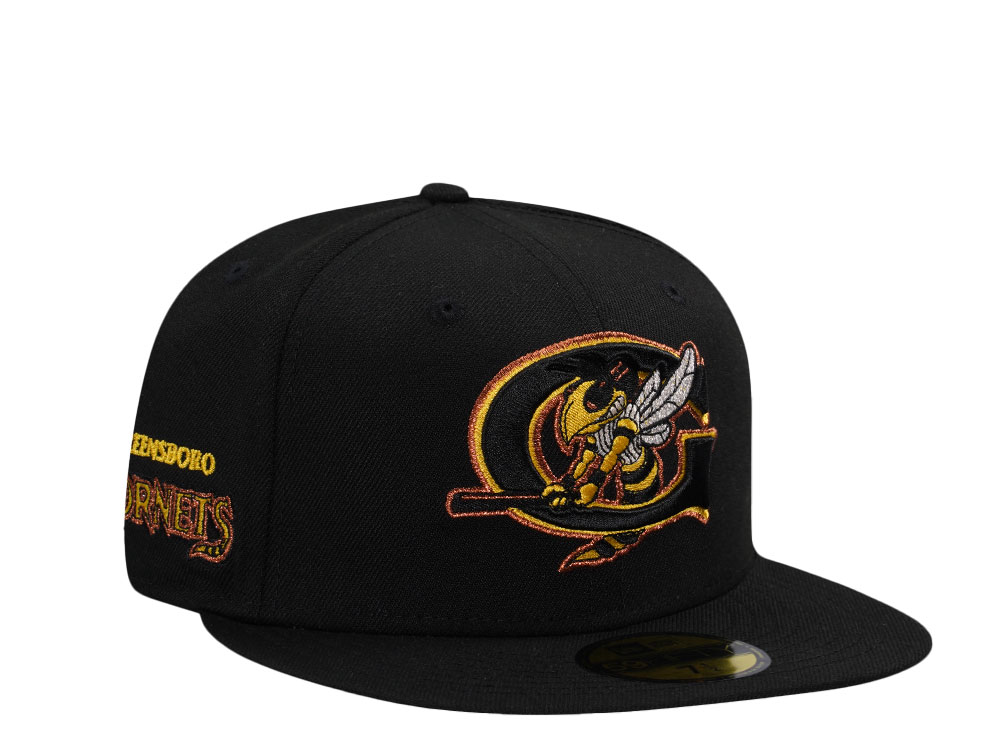 New Era Greensboro Hornets Black Yellow Prime Edition 59Fifty Fitted Gorra